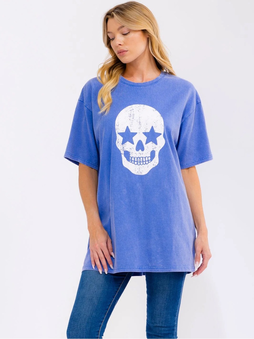 Blue Graphic Skull Tee - Fantastic Fawn
